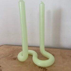 Unique Lex Pott Twisted Mint Green Candle